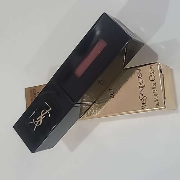 40% SALE 💋YSL 407 CARMIN SESSION Yves Saint Laurent Vinyl Cream Lip Stain ✨BNIB - Picture 9 of 9